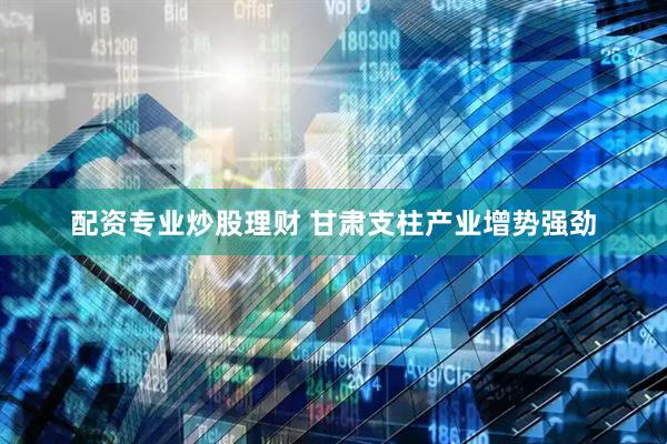 配资专业炒股理财 甘肃支柱产业增势强劲